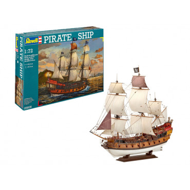 KIT PARA MONTAR REVELL NAVIO PIRATA PIRATE SHIP 1/72 896 PEÇAS REV 05605